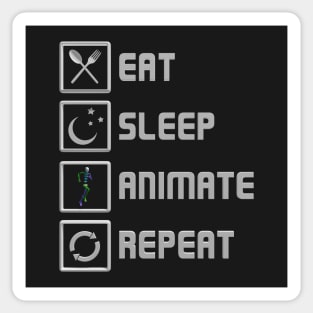 Eat Sleep Animate Repeat Sticker